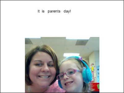 image of Wixie page from a parent day project