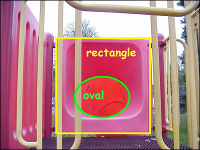 image of shapes identified on playground equipment