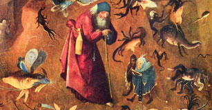 image close up of a Hieronymous Bosch painting