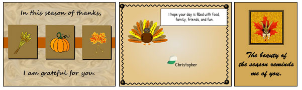 image of student-created Thanksgiving cards