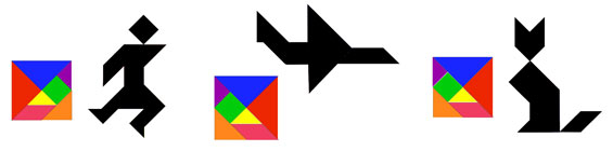 images of sample tangram puzzles