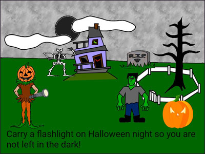 image of Halloween safety poster