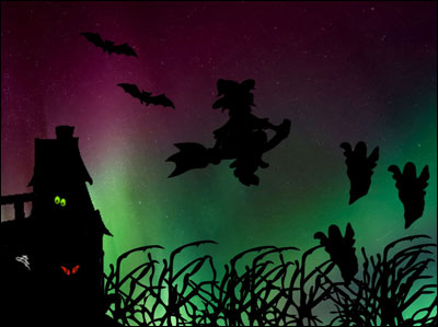 sample spooky scene with a silhouette