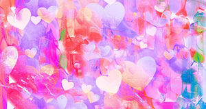 pastel background with hearts